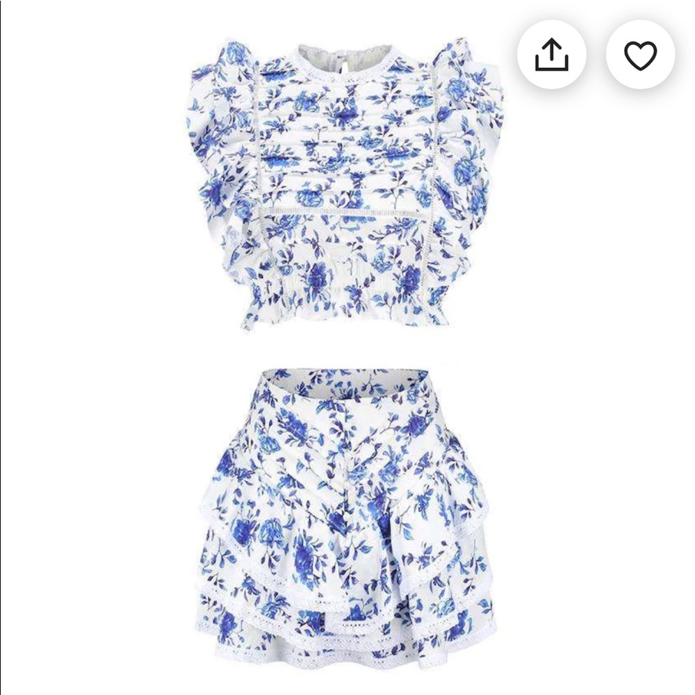 Blue ruffle set